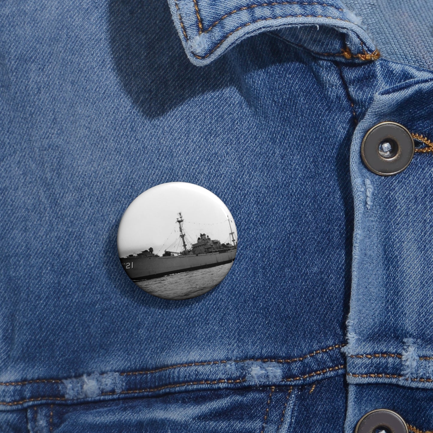USS Dionysus (AR-21) underway, circa 1952-1955 (USN 1045360) Pin Buttons with Crisp Design