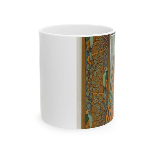 Piverts et arbre, bordure verticale. Lapins et feuilles, bordure. Méduses, anémones de mer et algues, vase. Insectes, jeu de fond. Beautiful Novelty Ceramic Coffee Mug 11oz
