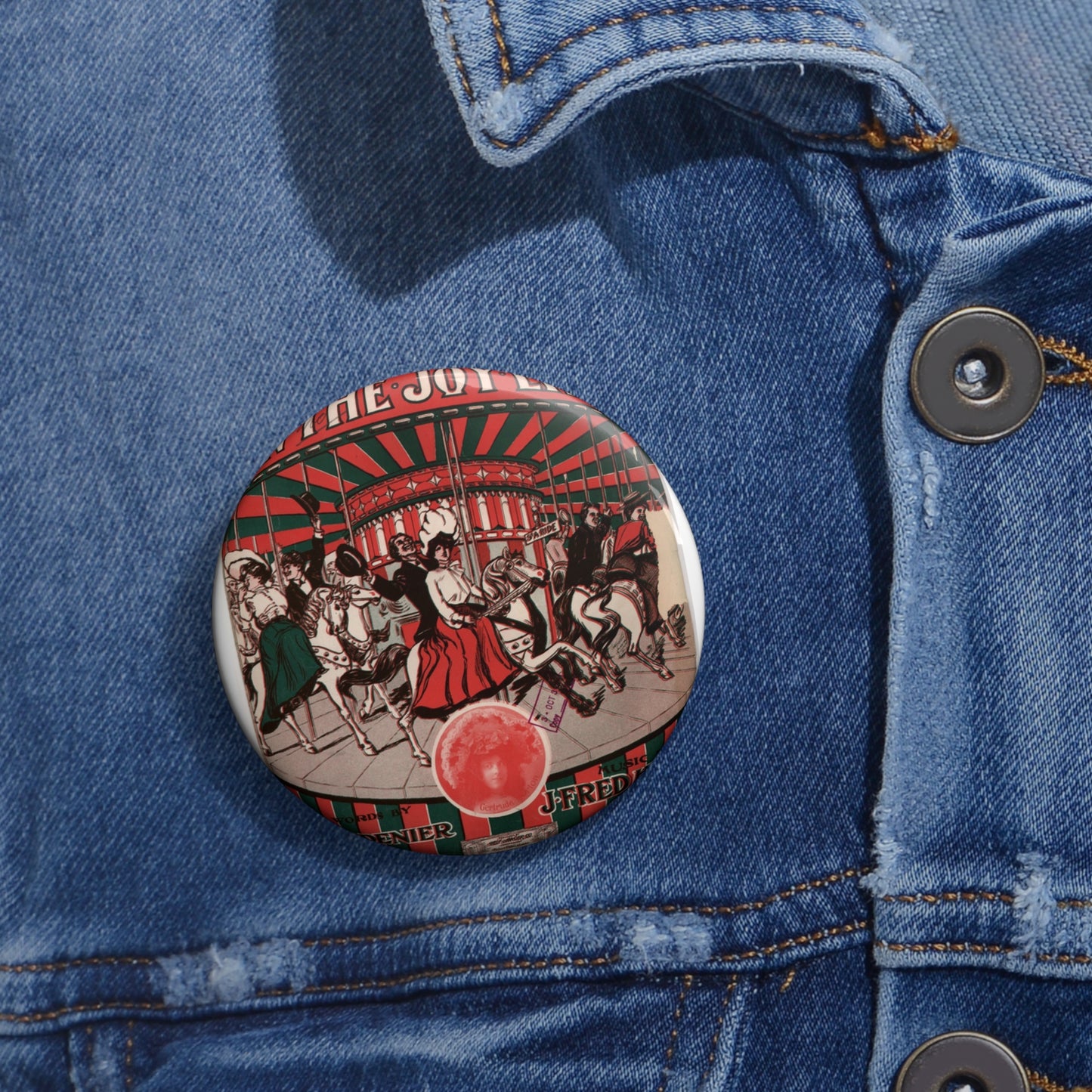 On the joy line - Public domain American sheet music Pin Buttons with Crisp Design