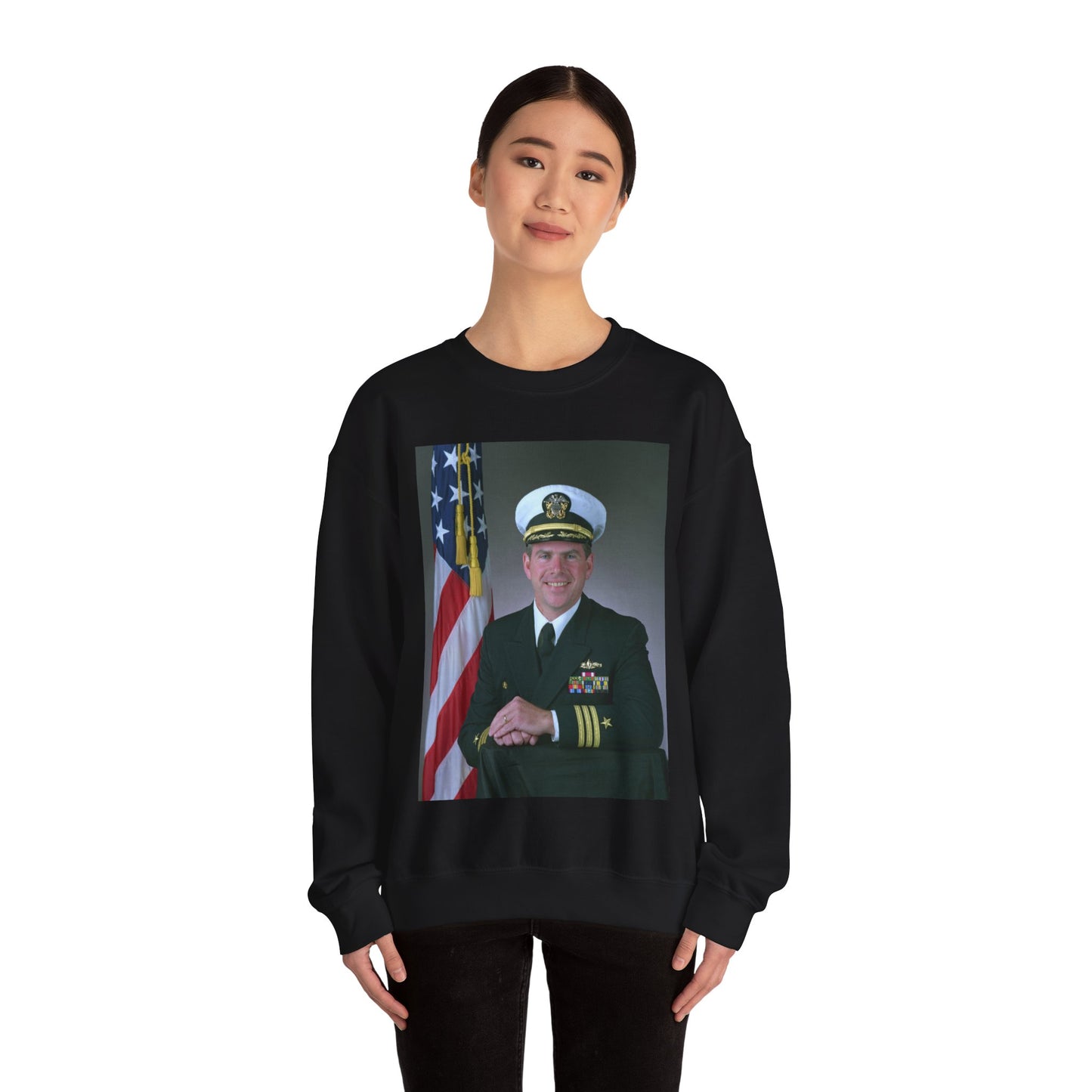 Commander Theodore J. Hoffman, USN Black Heavy Blend Adult Crew Neck SweatShirt