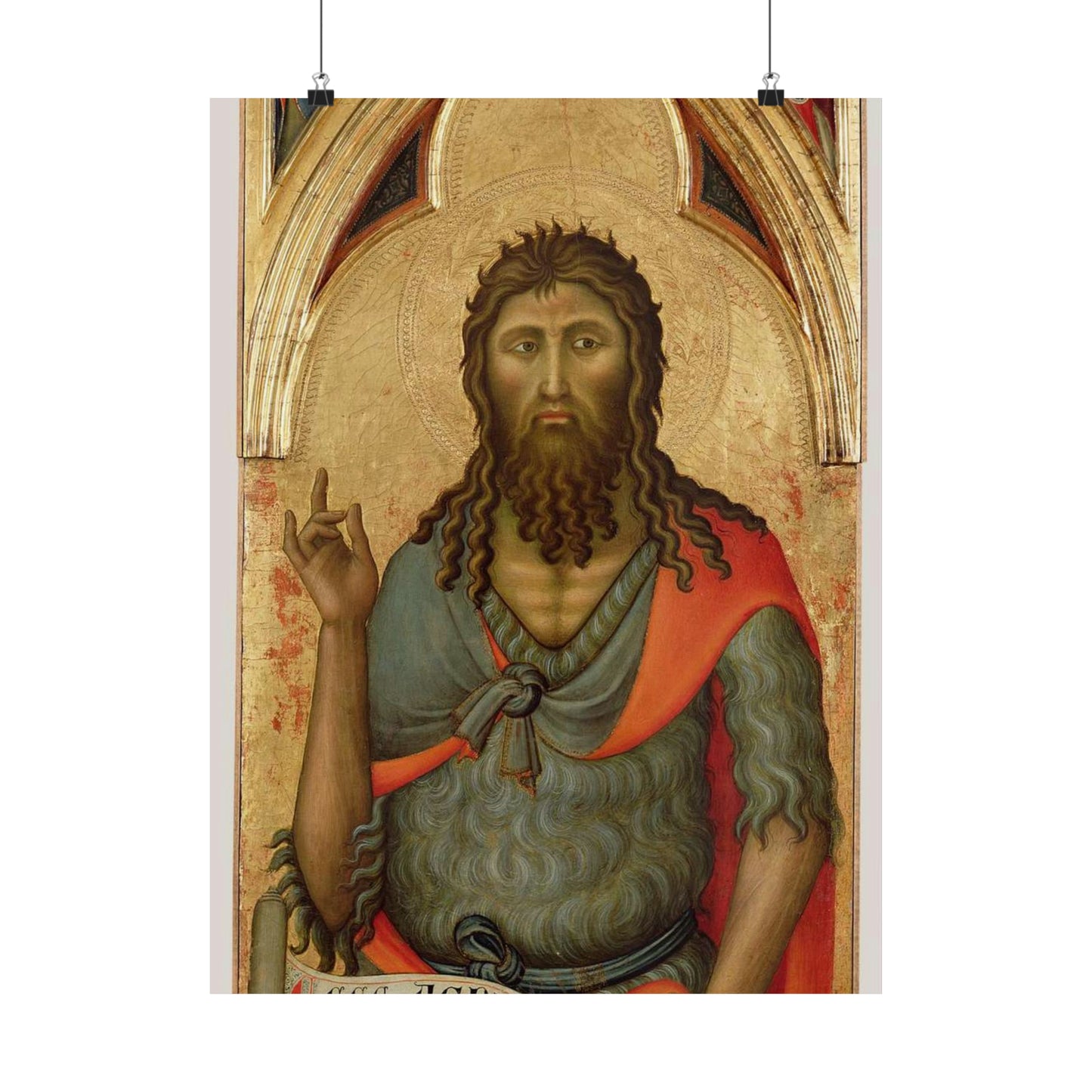 Luca di Tommè (Italian, active 1355 - 1389) - Saint John the Baptist - Google Art Project High Quality Matte Wall Art Poster for Home, Office, Classroom