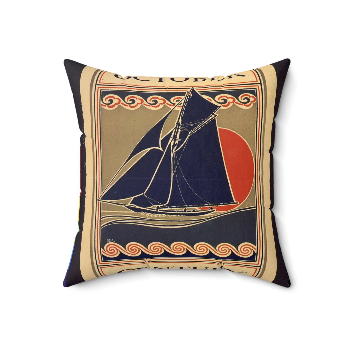 October Century / HML. - Art nouveau public domain poster Decorative Accent Square Pillow