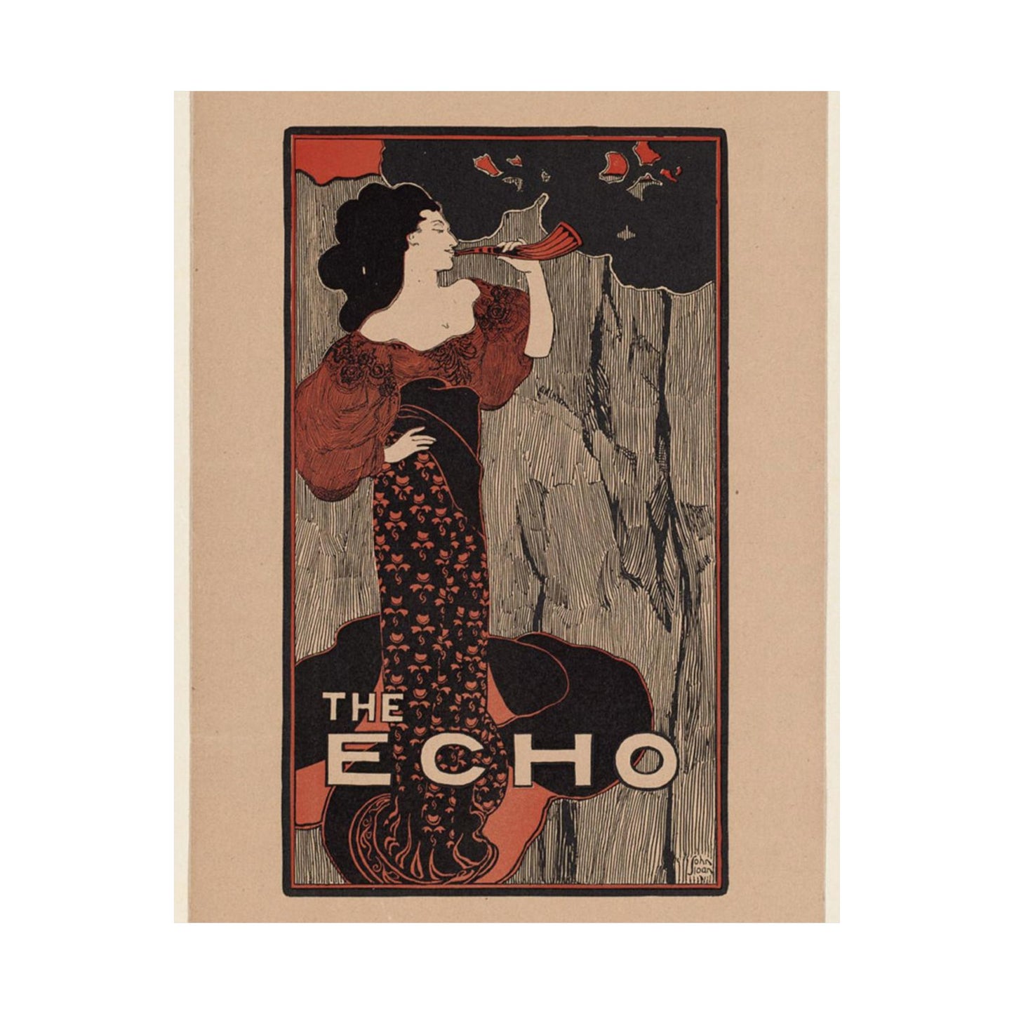 The echo, for sale here - Art nouveau public domain poster - Art nouveau public domain image High Quality Matte Wall Art Poster for Home, Office, Classroom