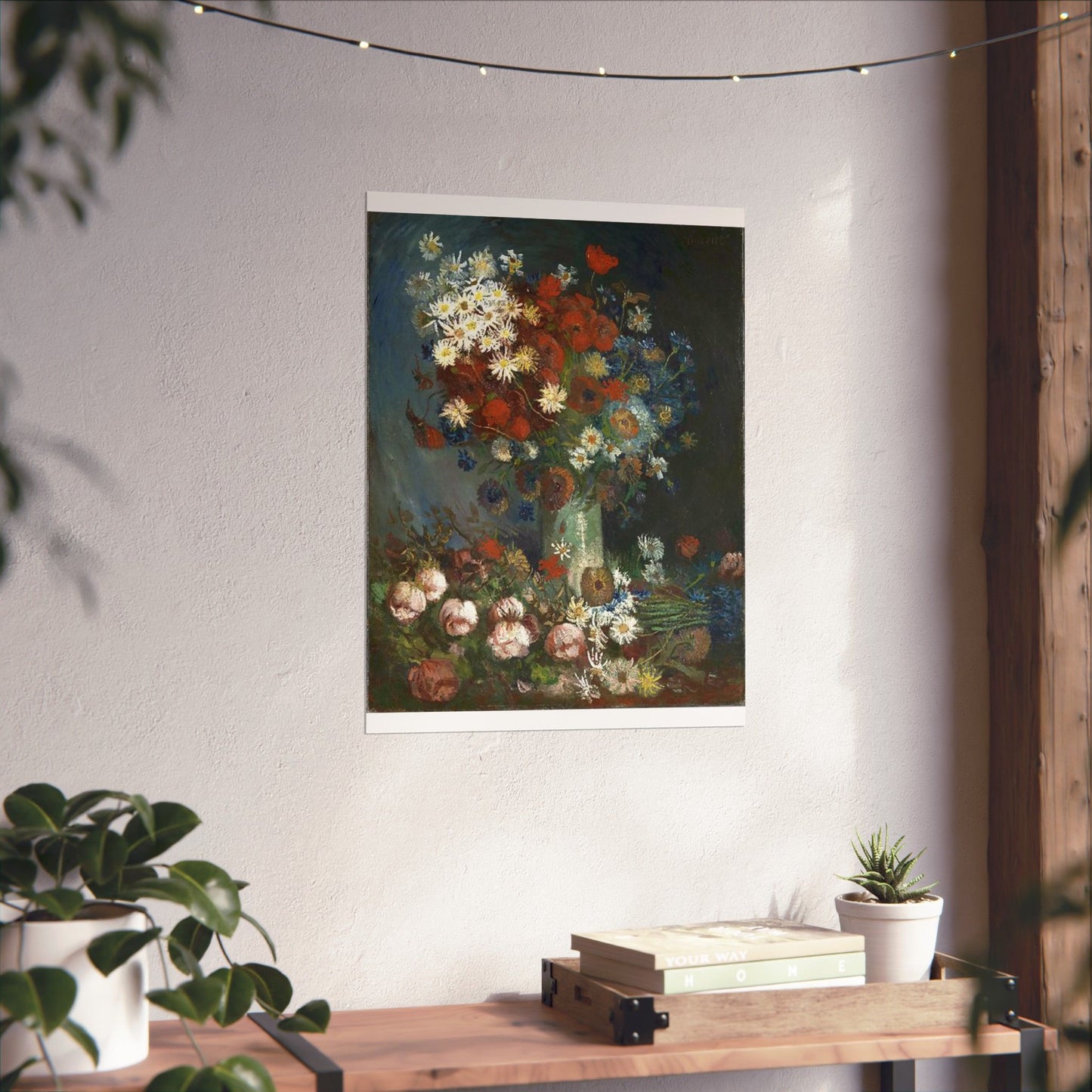 Still life with meadow flowers and roses Van Gogh 1886 High Quality Matte Wall Art Poster for Home, Office, Classroom