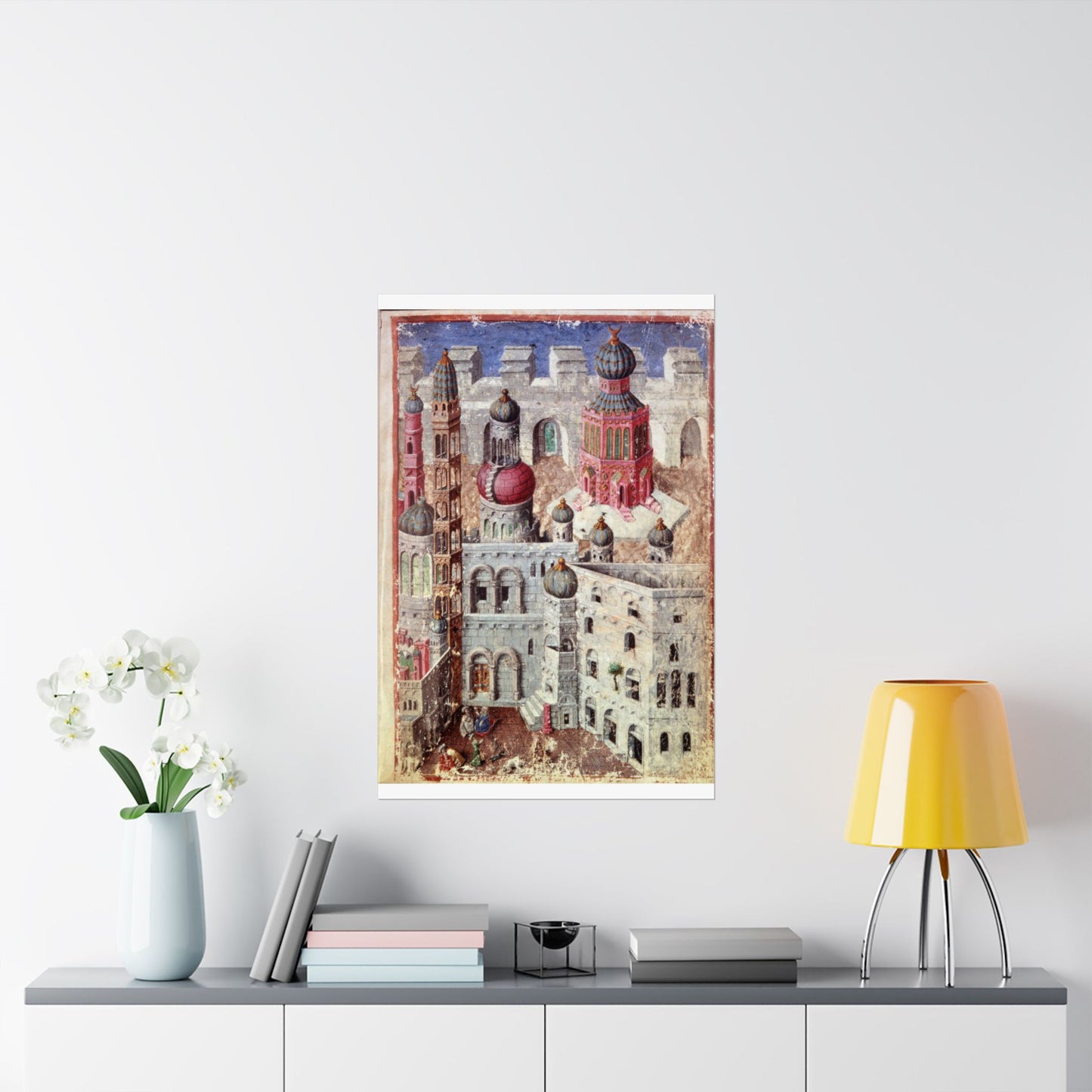 Jerusalem from BL Eg 1070, f. 5 High Quality Matte Wall Art Poster for Home, Office, Classroom