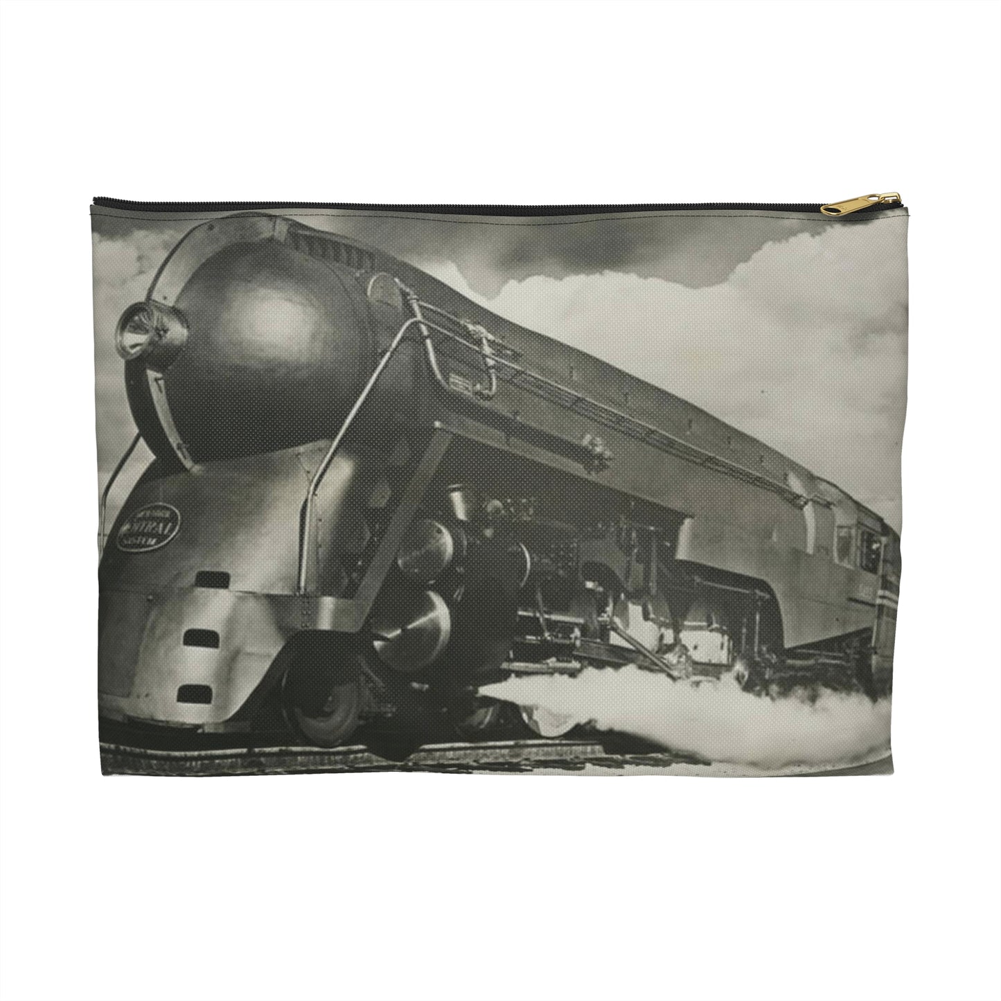 [New York Central Twentieth Century Limited steam locomotive 5453] Large Organizer Pouch with Black Zipper