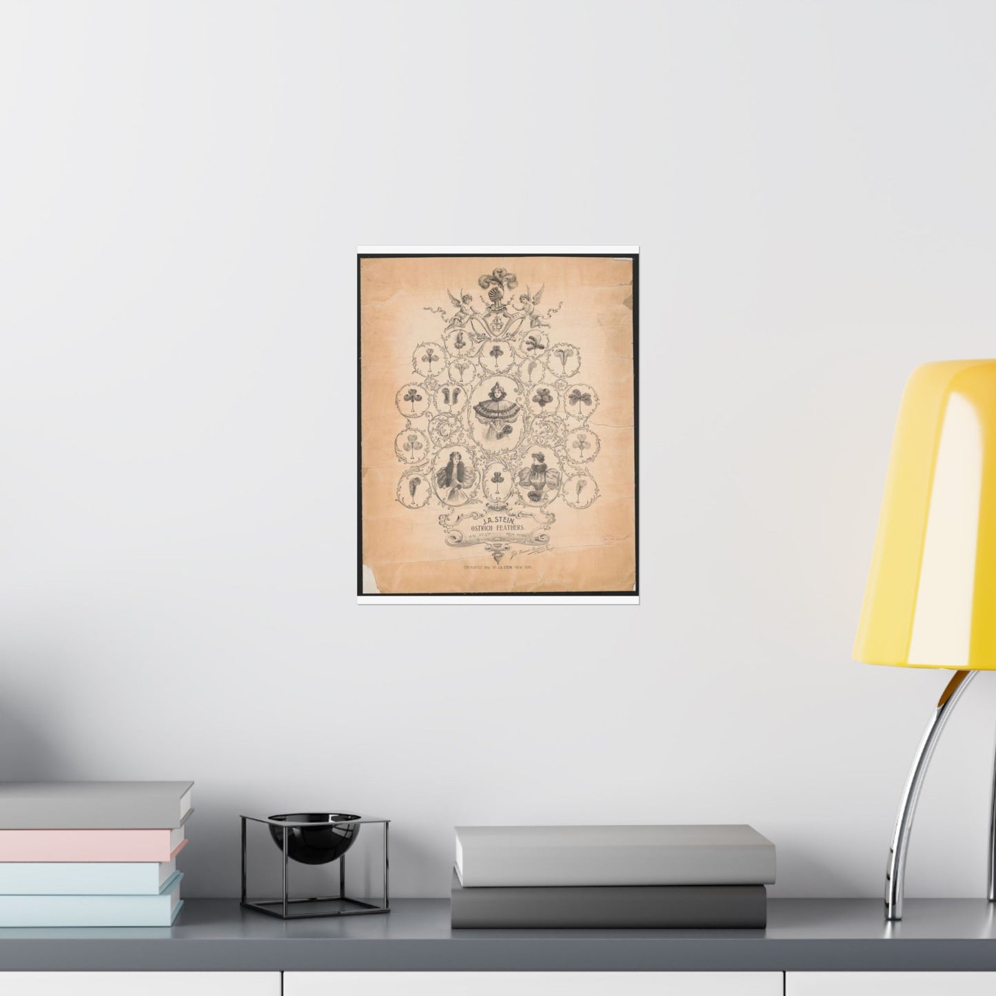 J.A. Stein, ostrich feathers - Public domain graphic arts, Library of Congress High Quality Matte Wall Art Poster for Home, Office, Classroom