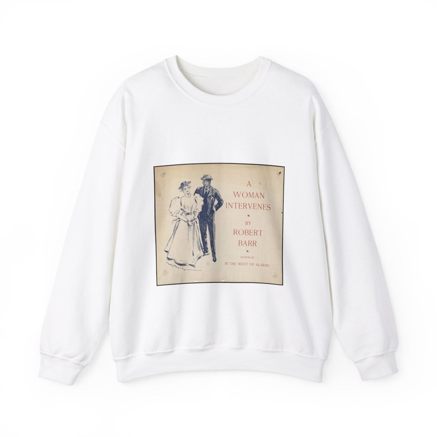 A woman intervenes by Robert Barr White Heavy Blend Adult Crew Neck SweatShirt