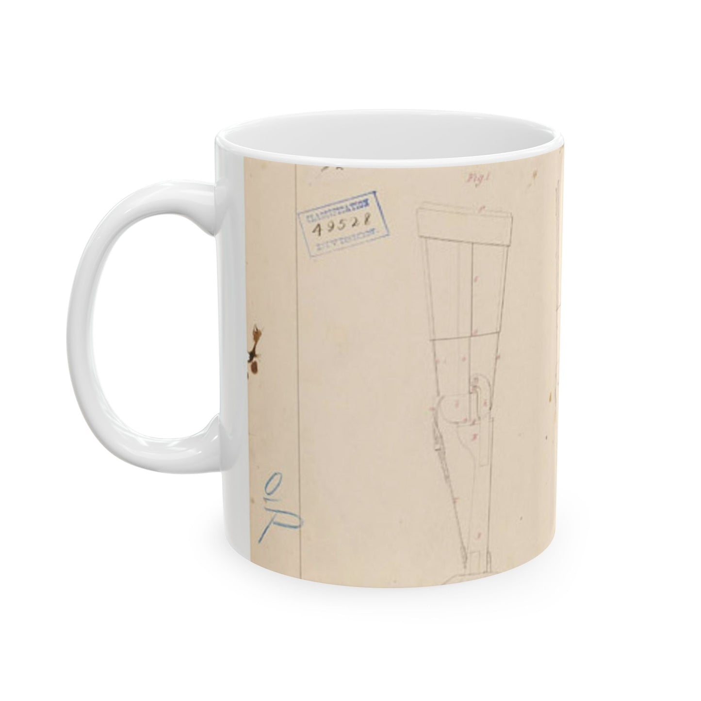 Patent drawing - Drawing of Artificial Leg Public domain  image Beautiful Novelty Ceramic Coffee Mug 11oz