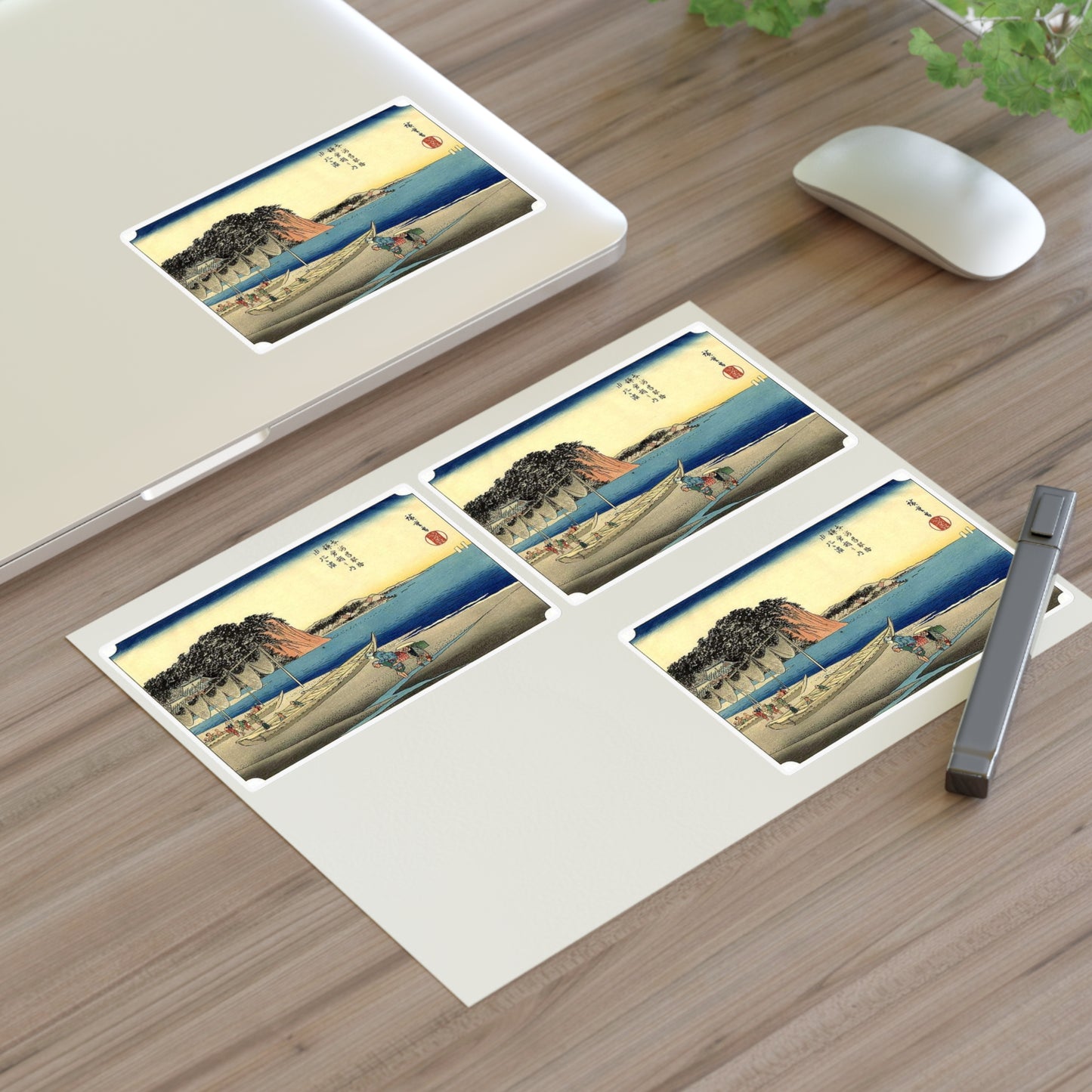 Utagawa Hiroshige - Hiroshige, Yuigahama Laminated UV Protective Vinyl Stickers