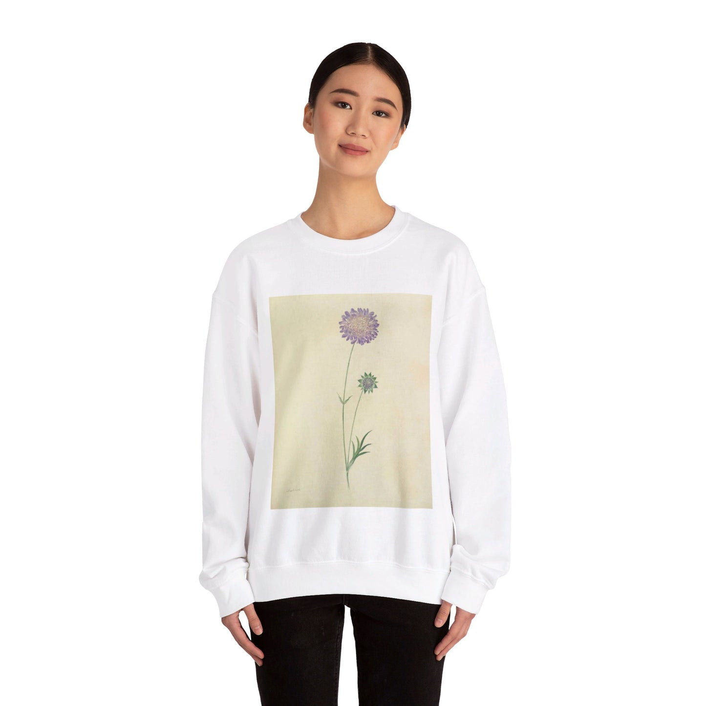 Scabiosa by Lydia Penrose White Heavy Blend Adult Crew Neck SweatShirt