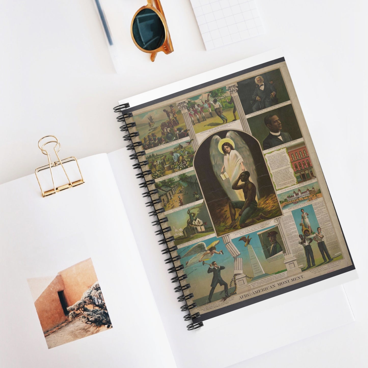 Afro-American Monument - Print, Library of Congress collection Spiral Bound Ruled Notebook with Printed Cover