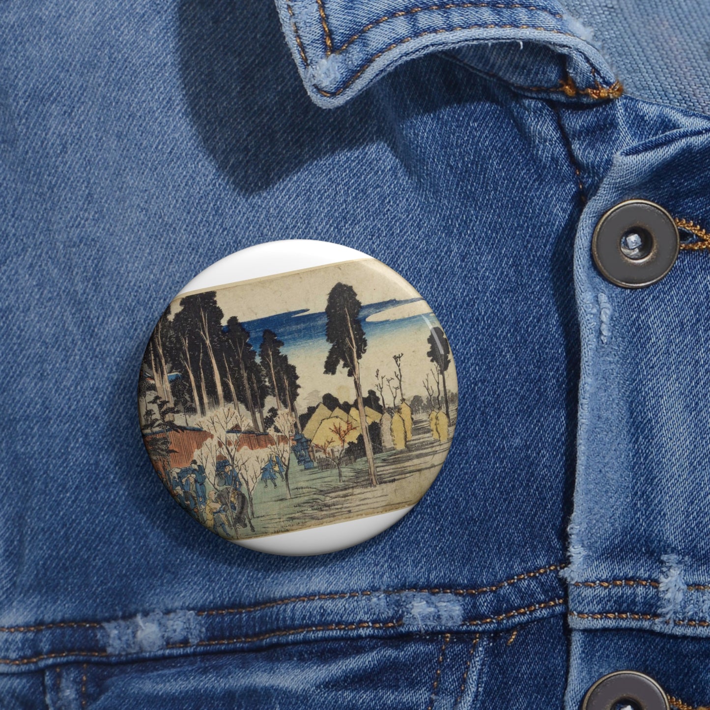 NDL-DC 1301971-Utagawa Hiroshige-江都名所-crd Pin Buttons with Crisp Design