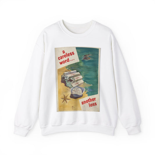 A Careless Word... Another Loss White Heavy Blend Adult Crew Neck SweatShirt