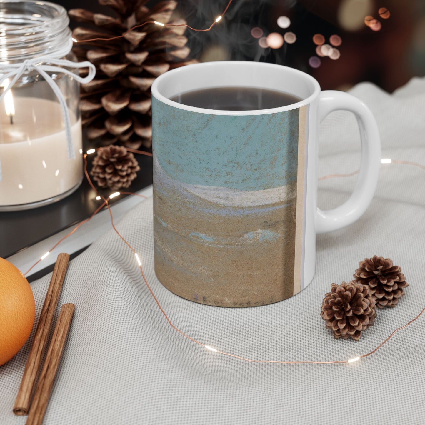 Sketch of a Mountain Rising from a Glacier Beautiful Novelty Ceramic Coffee Mug 11oz