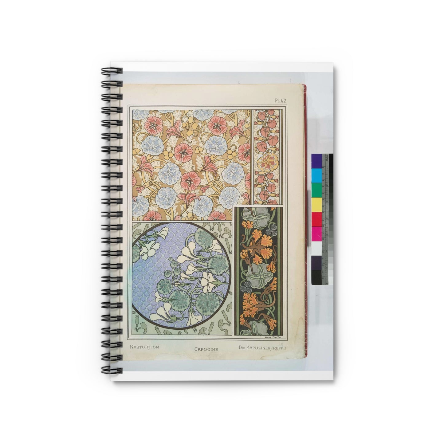 Capucine. Eugene Grasset, compiler Spiral Bound Ruled Notebook with Printed Cover