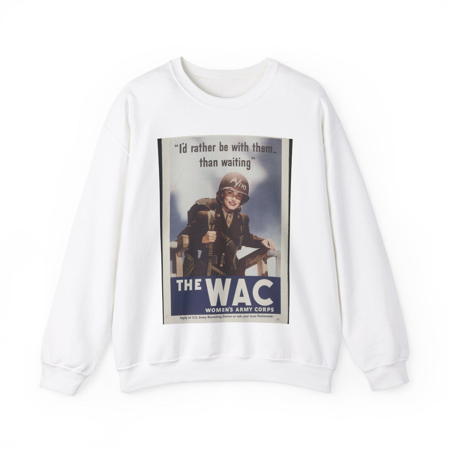 "I'd Rather Be With Them - Than Waiting" - NARA - 513677 White Heavy Blend Adult Crew Neck SweatShirt