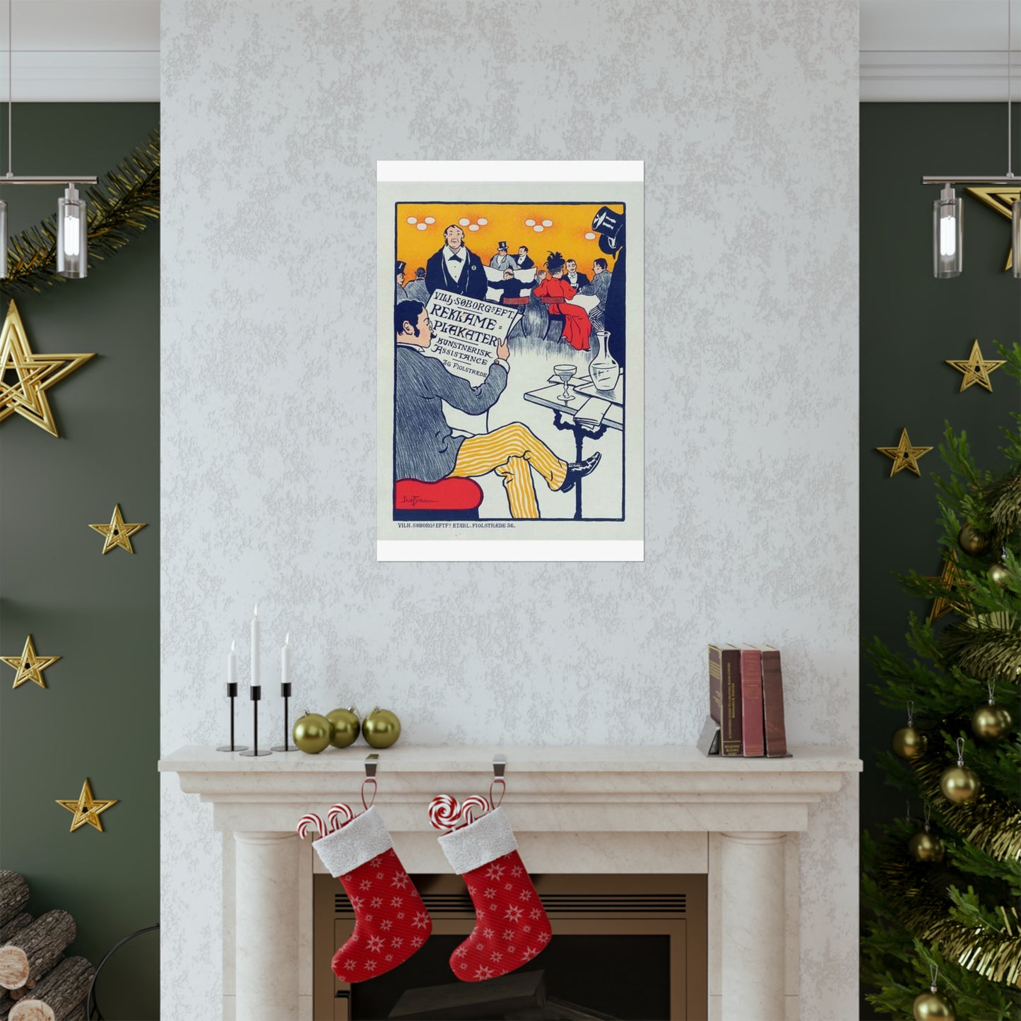 Affiche danoise pour les "Affiches artistiques Wilh. Söborg". High Quality Matte Wall Art Poster for Home, Office, Classroom