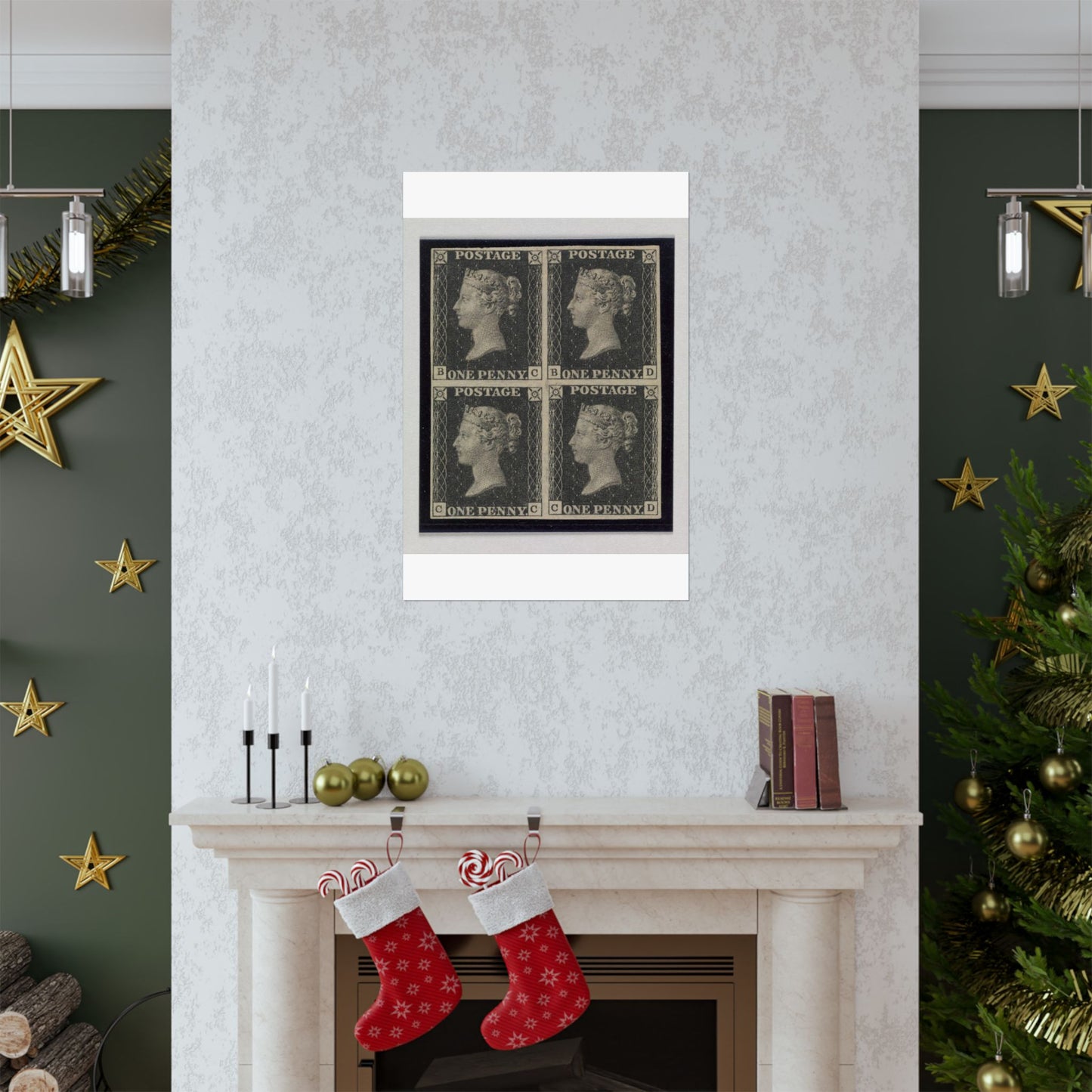 "Penny Black" postage stamps - postal stamp High Quality Matte Wall Art Poster for Home, Office, Classroom