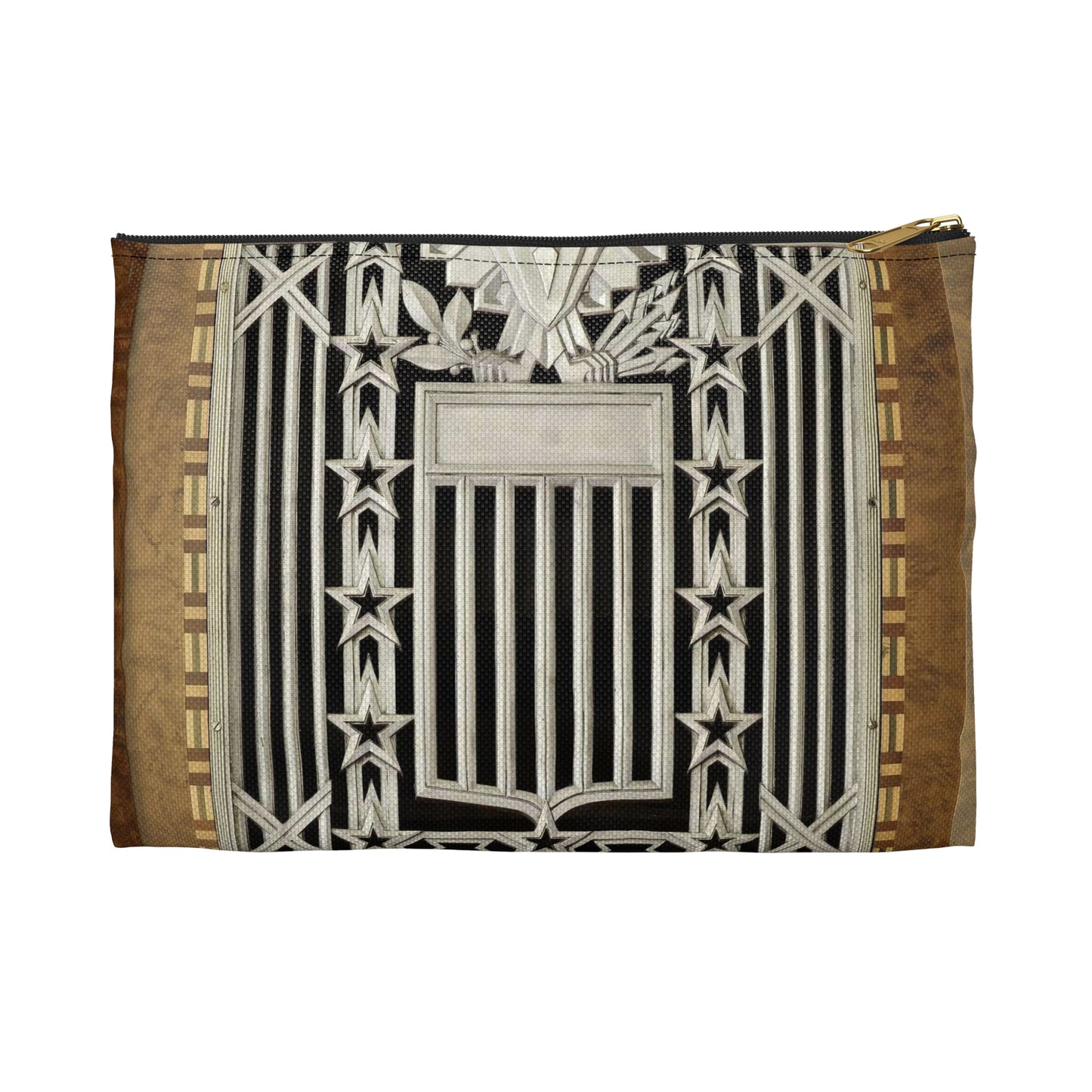 Interior grill detail, James T. Foley U.S. Post Office and Courthouse, Albany, New York Large Organizer Pouch with Black Zipper
