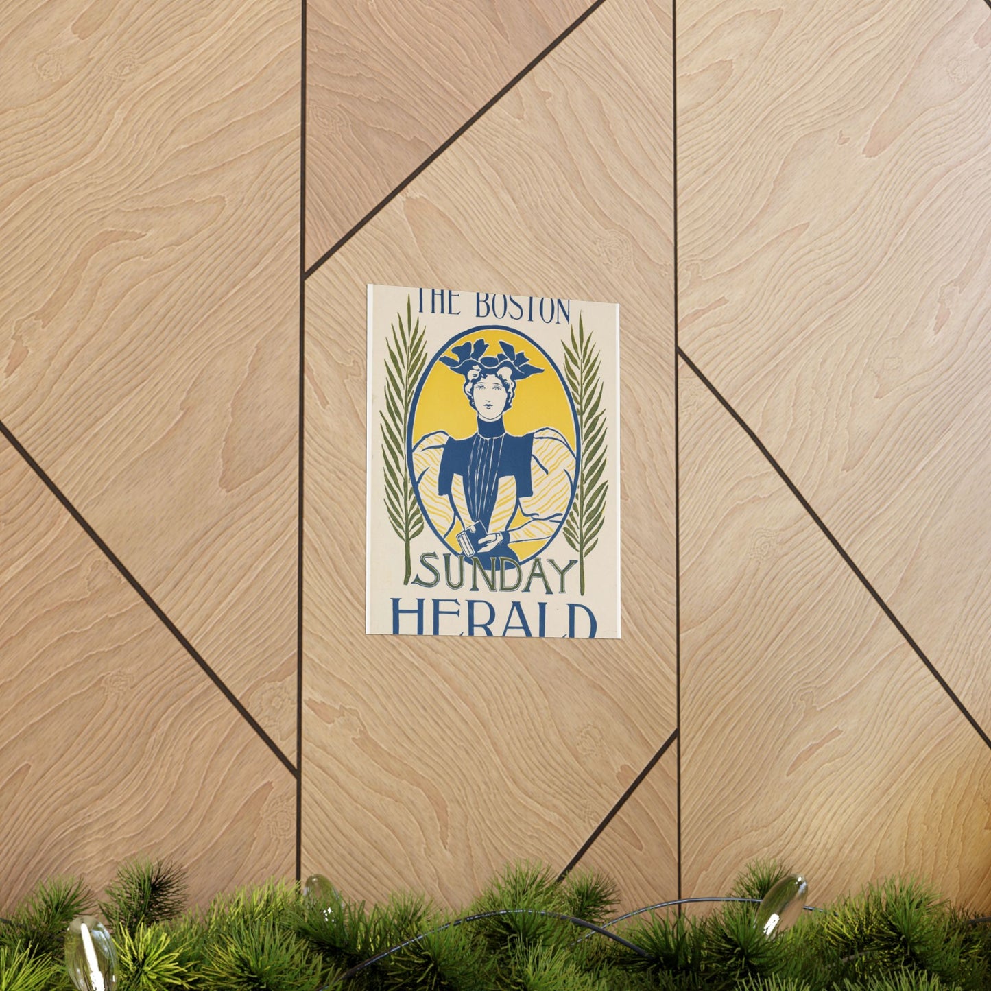 The Boston Sunday herald, Art Nouveau Poster High Quality Matte Wall Art Poster for Home, Office, Classroom