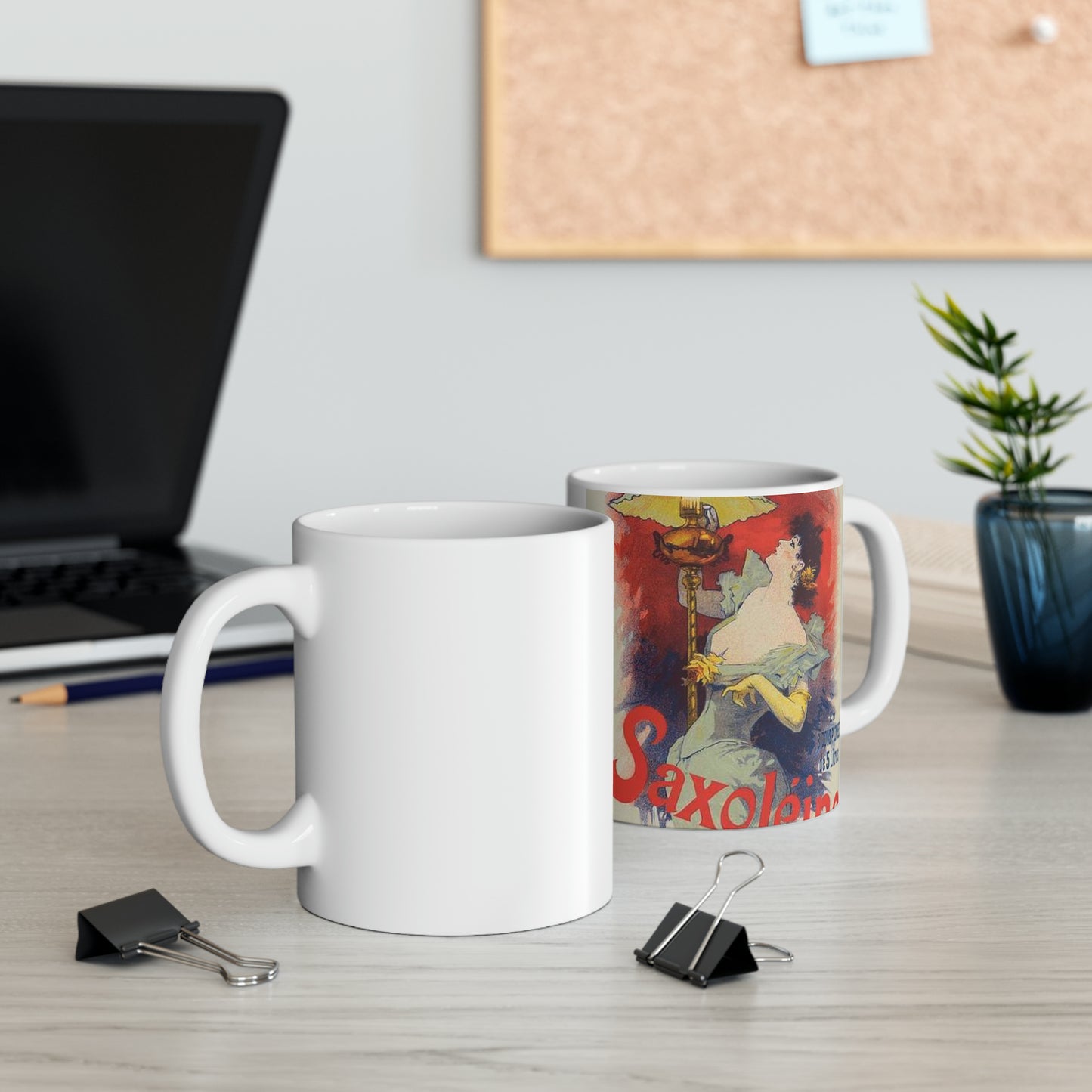 Affiche pour la "Saxoléine". - Art nouveau public domain poster Beautiful Novelty Ceramic Coffee Mug 11oz
