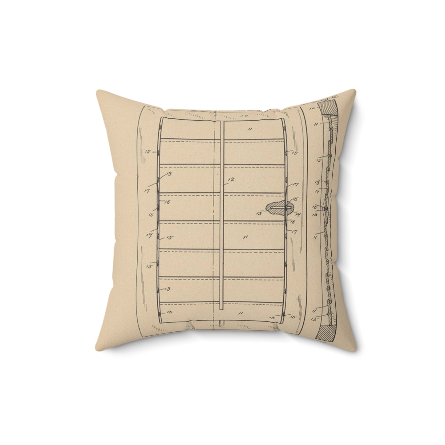 Patent Drawing of Engine - for a Window Blind Public domain  image Decorative Accent Square Pillow