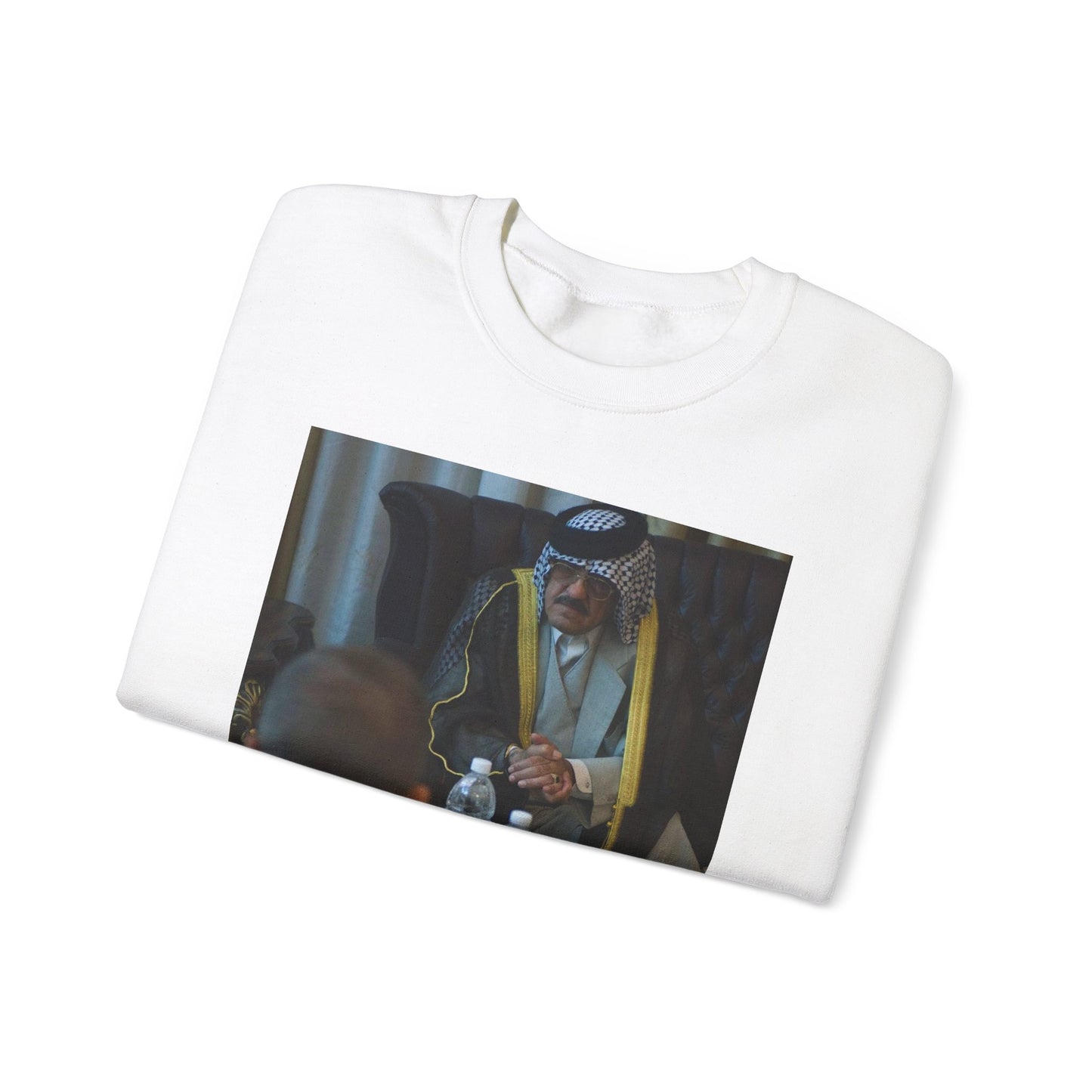 Sheik Mohammed al-Jorani listens to Col. Peter Baker, White Heavy Blend Adult Crew Neck SweatShirt