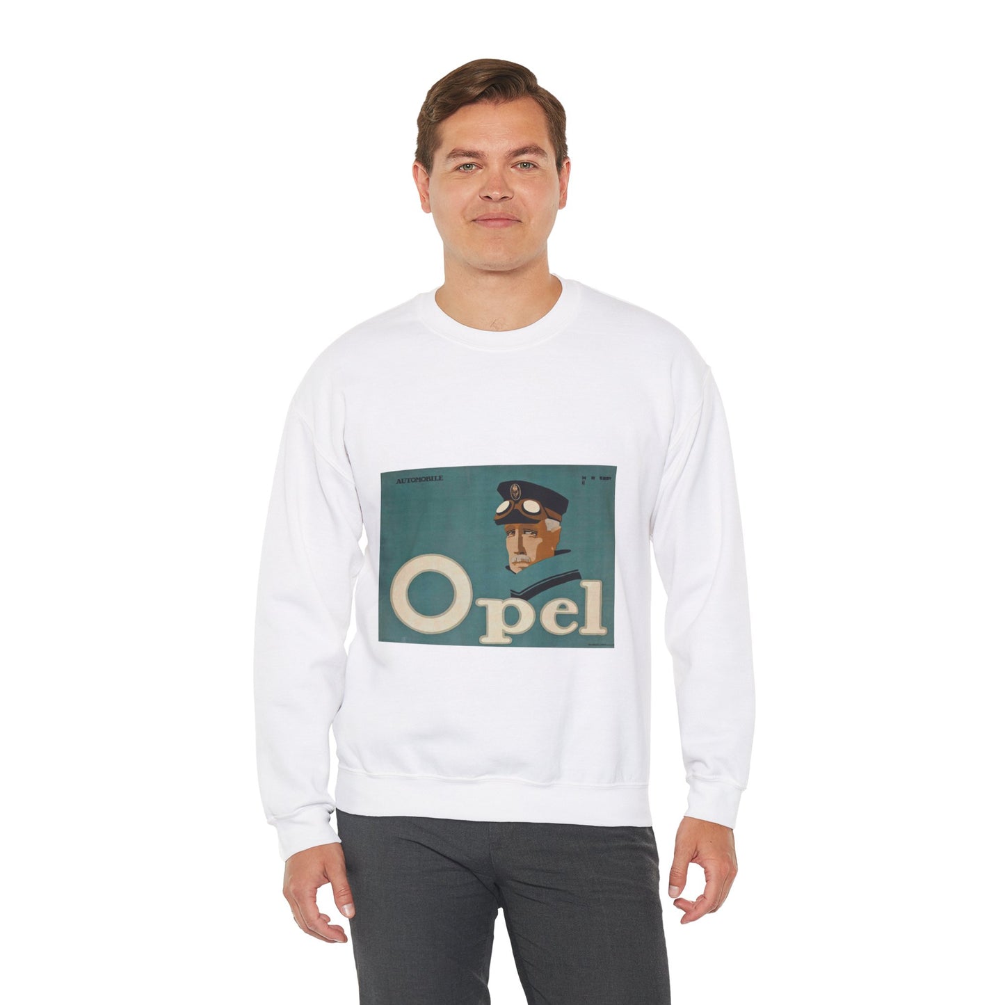 Hans Rudi Erdt (1883-1918) - Opel White Heavy Blend Adult Crew Neck SweatShirt