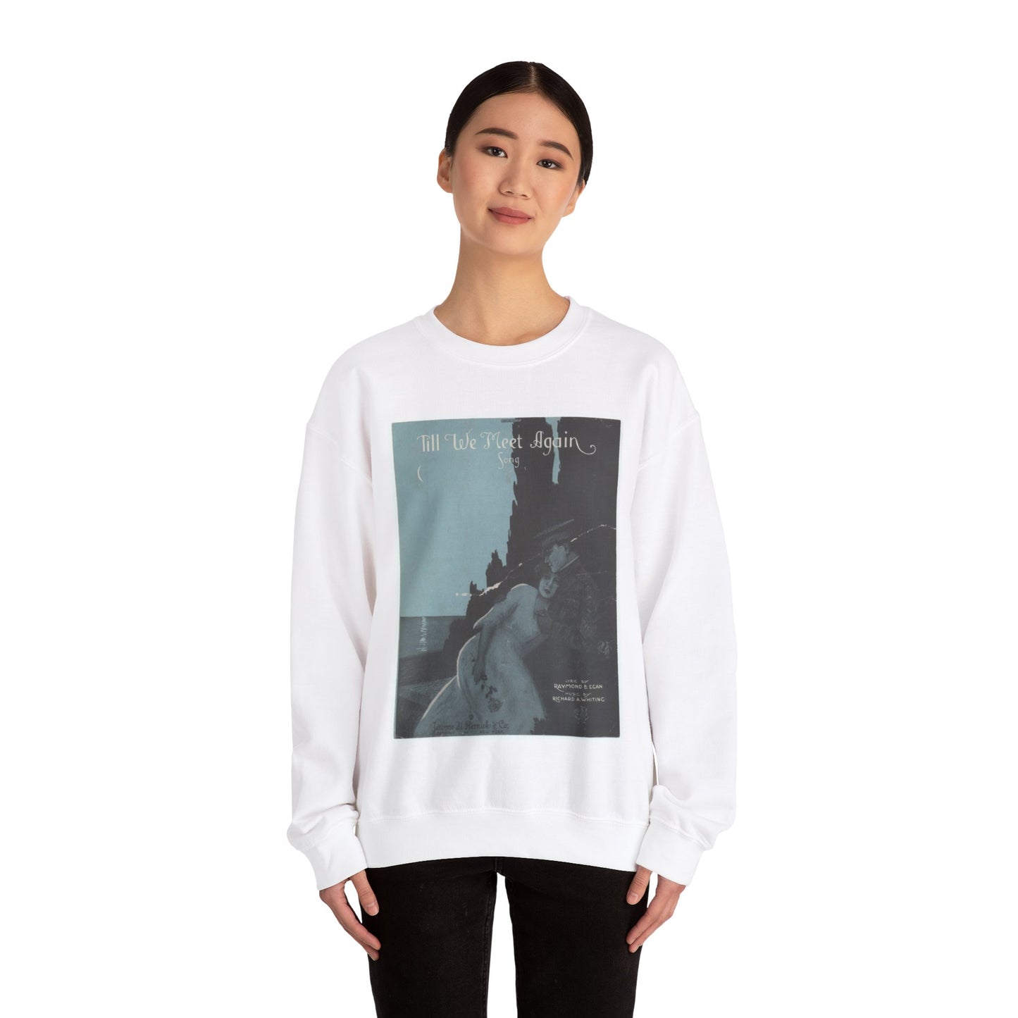 Till we meet again - Public domain American sheet music White Heavy Blend Adult Crew Neck SweatShirt