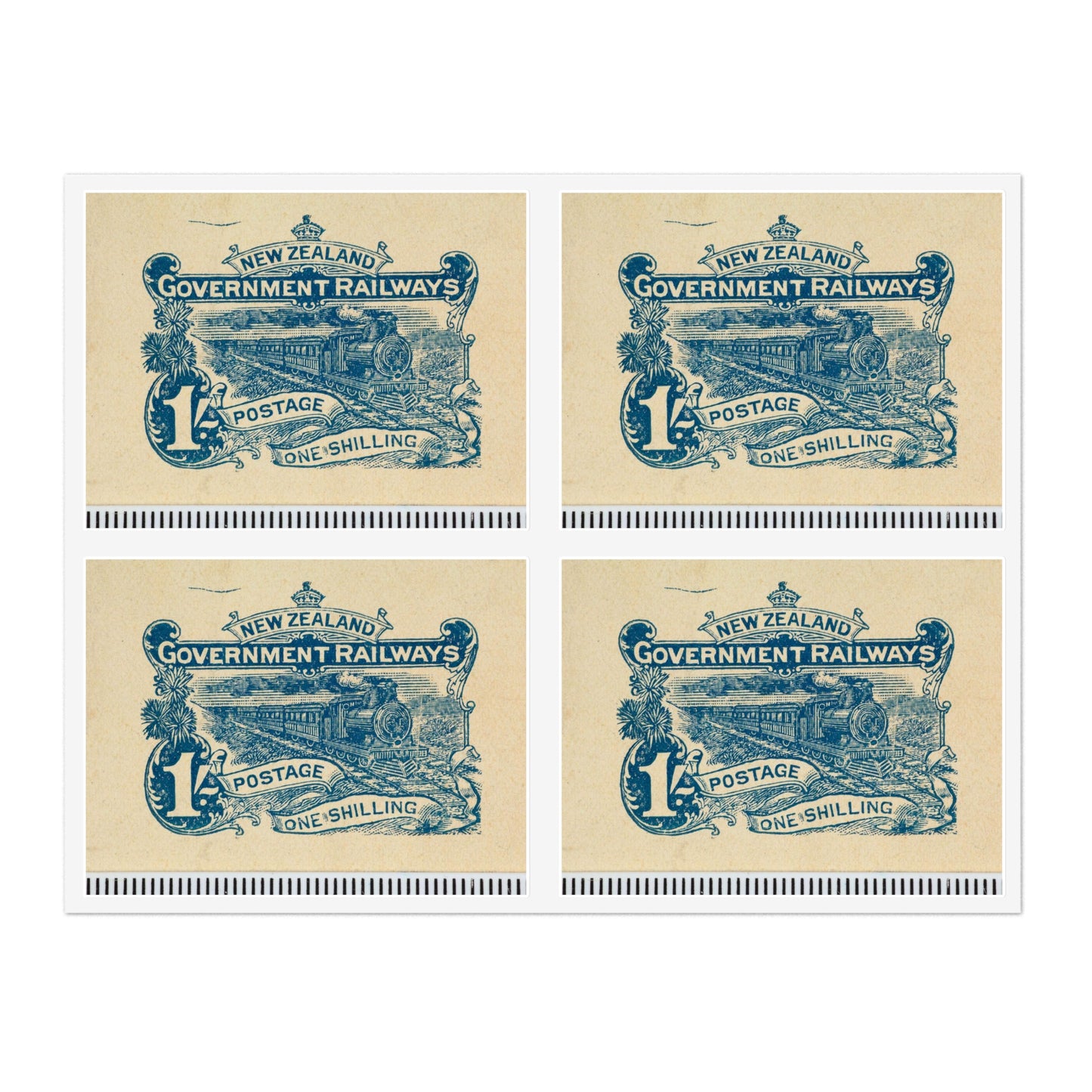 One shilling die proof for the proposed Railways Department stamp issue Laminated UV Protective Vinyl Stickers