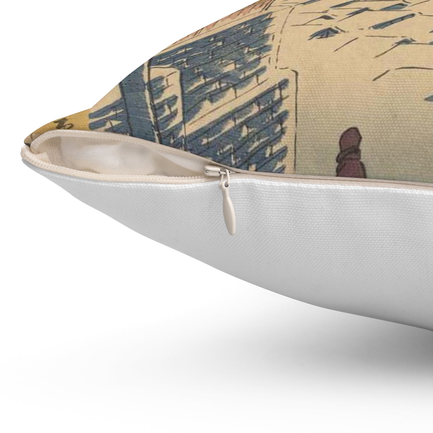 Gajō icchō, Ando Hiroshige - Public domain portrait drawing  Decorative Accent Square Pillow