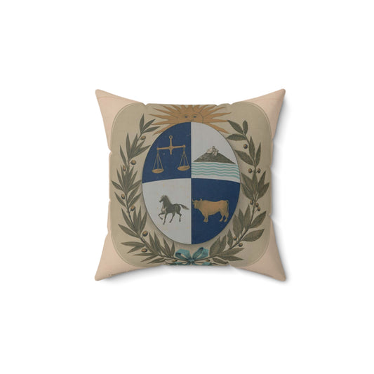 Patron oficial del escudo de armas de la Republica Oriental del Uruguay Decorative Accent Square Pillow