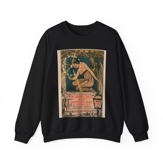 Affiche italienne pour l' "Incandescence par le Gaz, Système Auer" Black Heavy Blend Adult Crew Neck SweatShirt