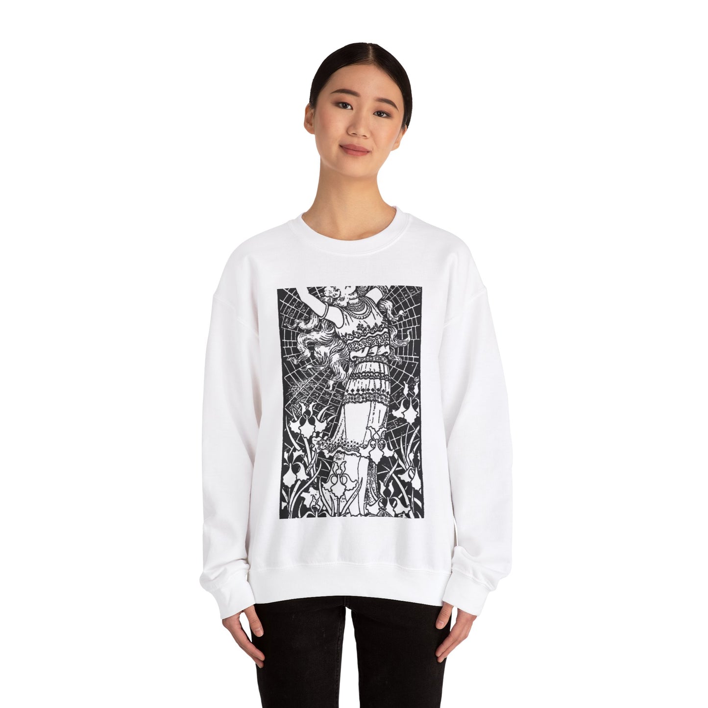 Liane de Pougy by Paul Berthon - Art nouveau public domain poster White Heavy Blend Adult Crew Neck SweatShirt