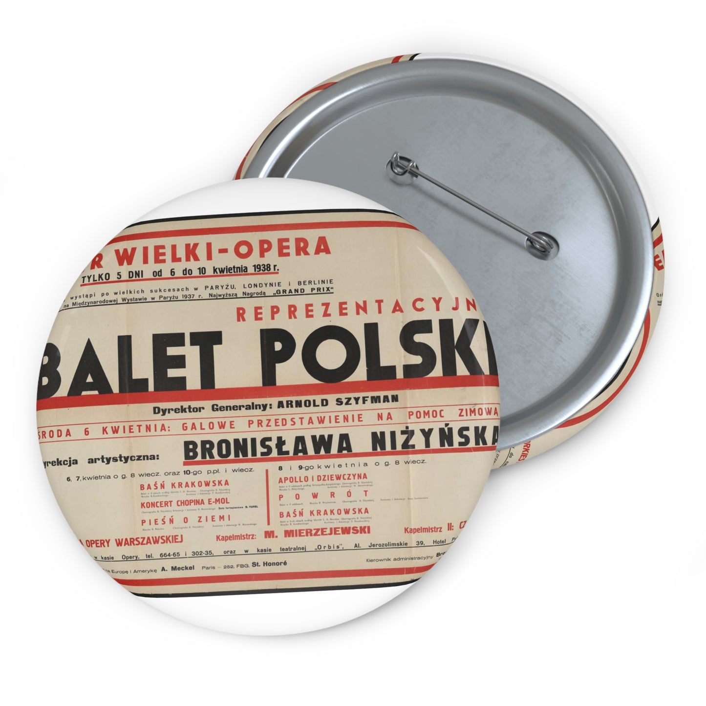 Balet Polski [2] Pin Buttons with Crisp Design