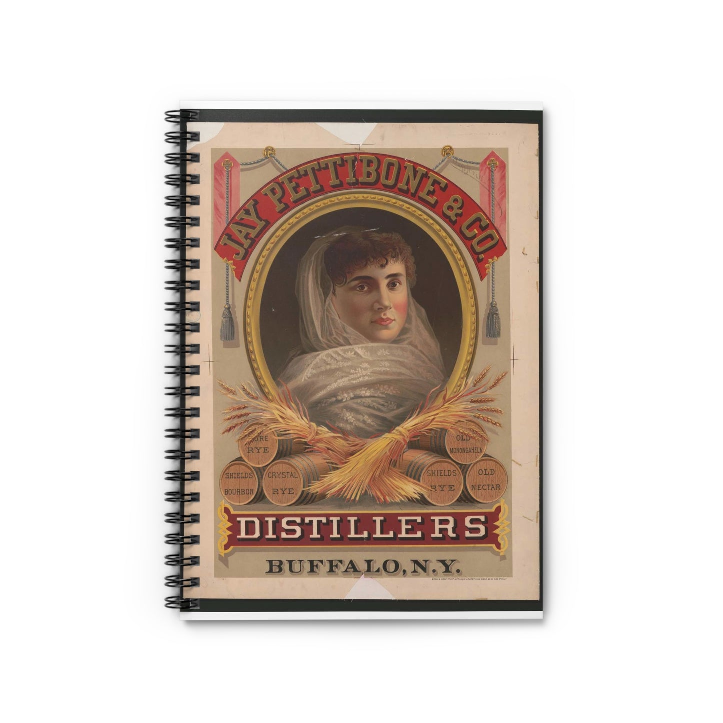 Jay Pettibone & Co., distillers, Buffalo, N.Y Spiral Bound Ruled Notebook with Printed Cover