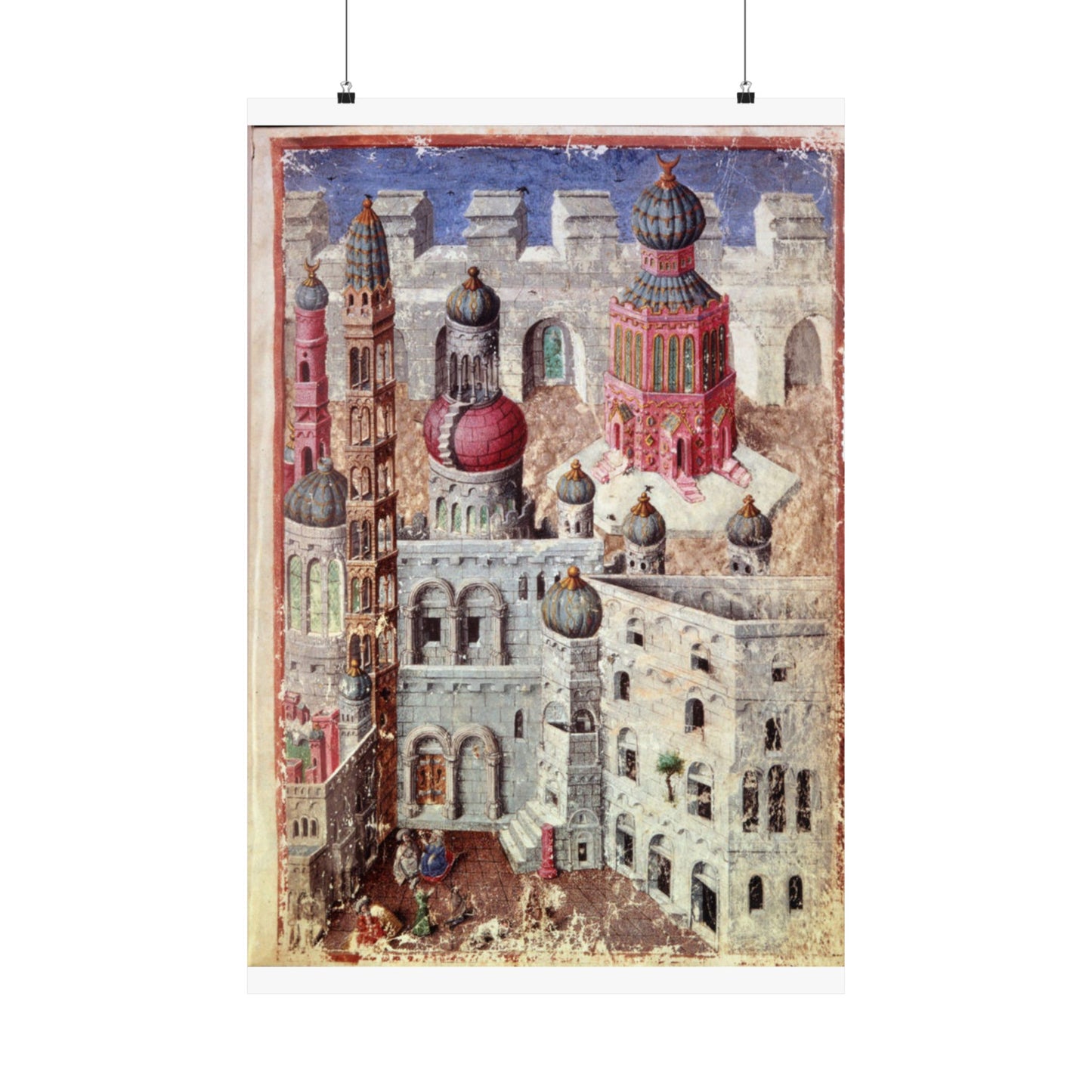 Jerusalem from BL Eg 1070, f. 5 High Quality Matte Wall Art Poster for Home, Office, Classroom