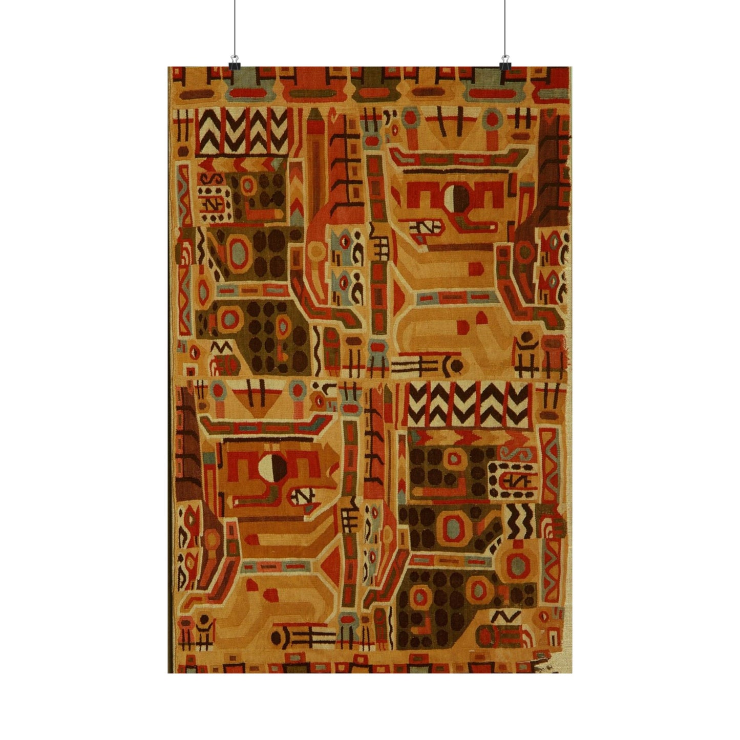 Tunic Fragment, 9th century - Public domain museum image. A rug with a design on it High Quality Matte Wall Art Poster for Home, Office, Classroom