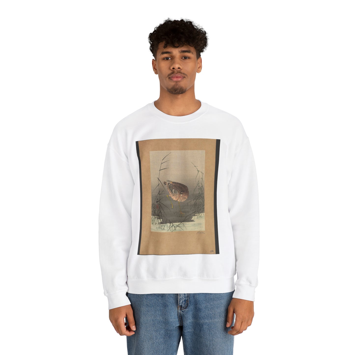 Ashi ni shigi - Public domain portrait drawing  White Heavy Blend Adult Crew Neck SweatShirt