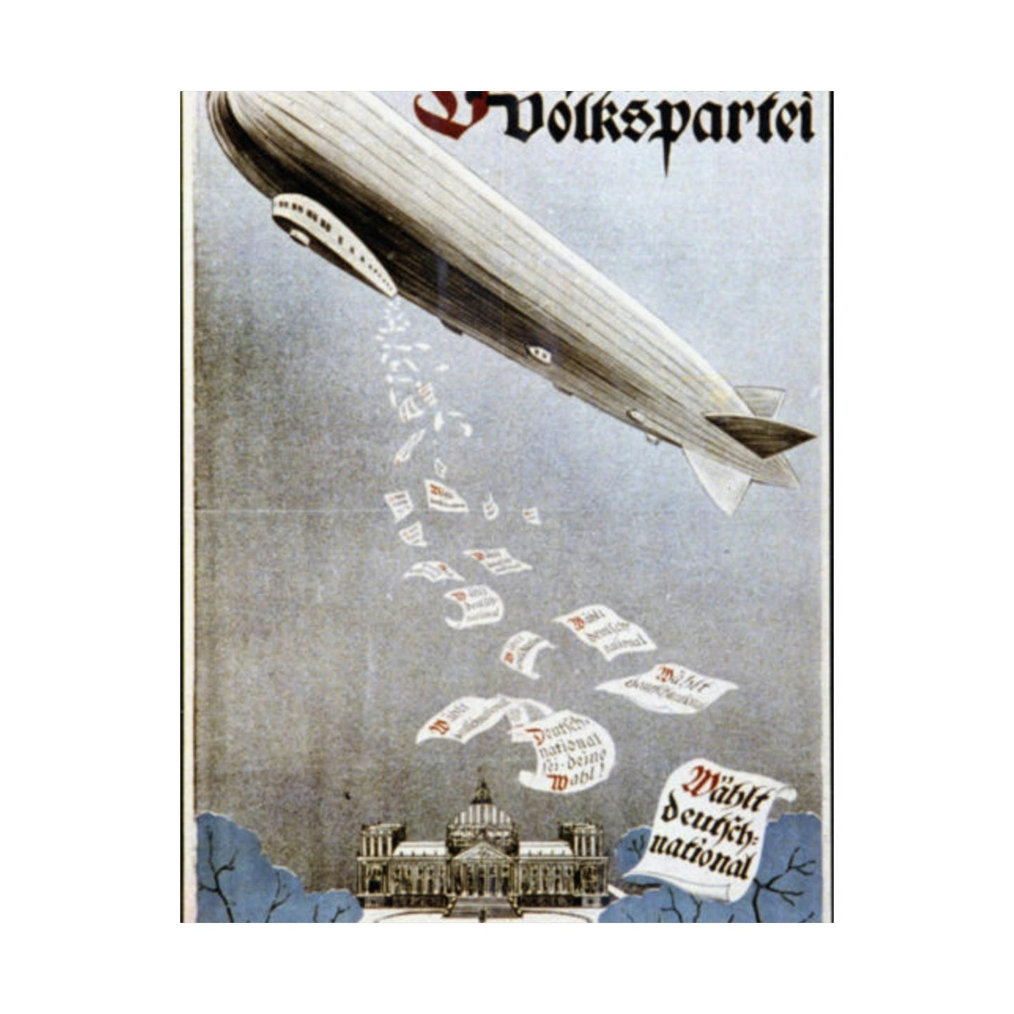 german election poster. oct 1924 -  Deutsche Zeppelin Reederei Company High Quality Matte Wall Art Poster for Home, Office, Classroom