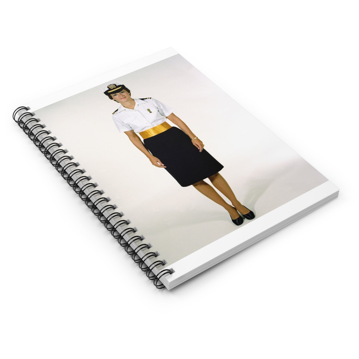 Uniform: Tropical dinner dress blue, female Navy officers Spiral Bound Ruled Notebook with Printed Cover