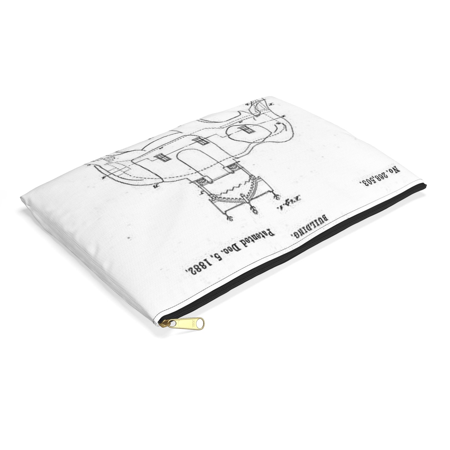 Patent Drawing of Engine - Lucy-USpatent268503 1882 Public domain  image Large Organizer Pouch with Black Zipper