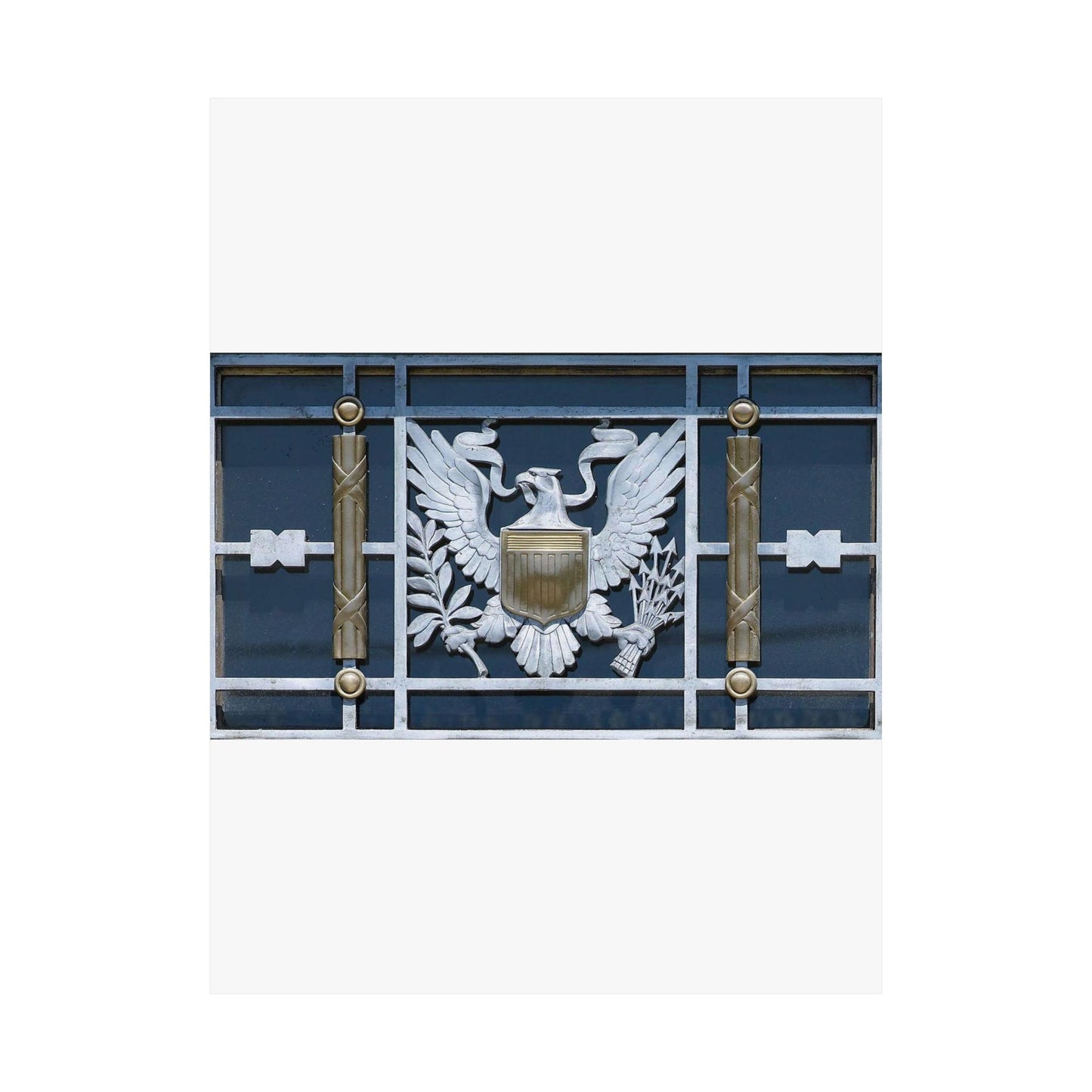Door detail, Robert J. Nealon Federal Building and U.S. Courthouse, Scranton, Pennsylvania High Quality Matte Wall Art Poster for Home, Office, Classroom