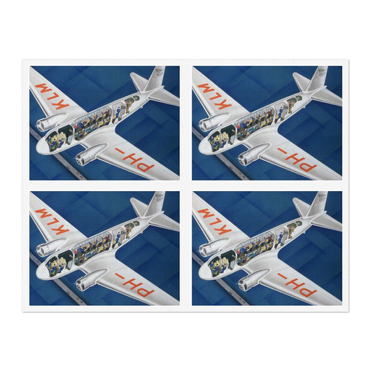 K.L.M. Royal Dutch Airline Fokker- Douglas DC2 To the Continent and the Far East Laminated UV Protective Vinyl Stickers