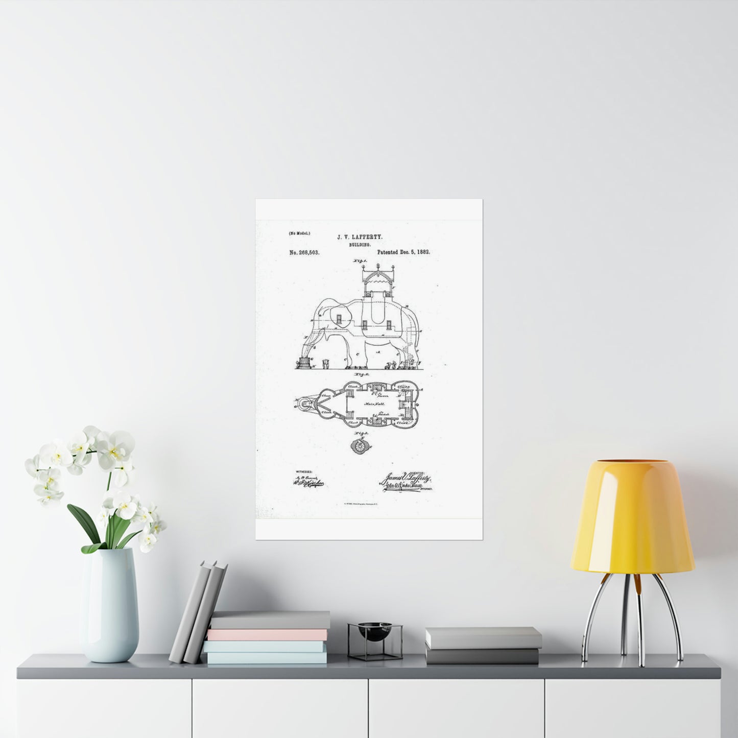 Patent Drawing of Engine - Lucy-USpatent268503 1882 Public domain  image High Quality Matte Wall Art Poster for Home, Office, Classroom