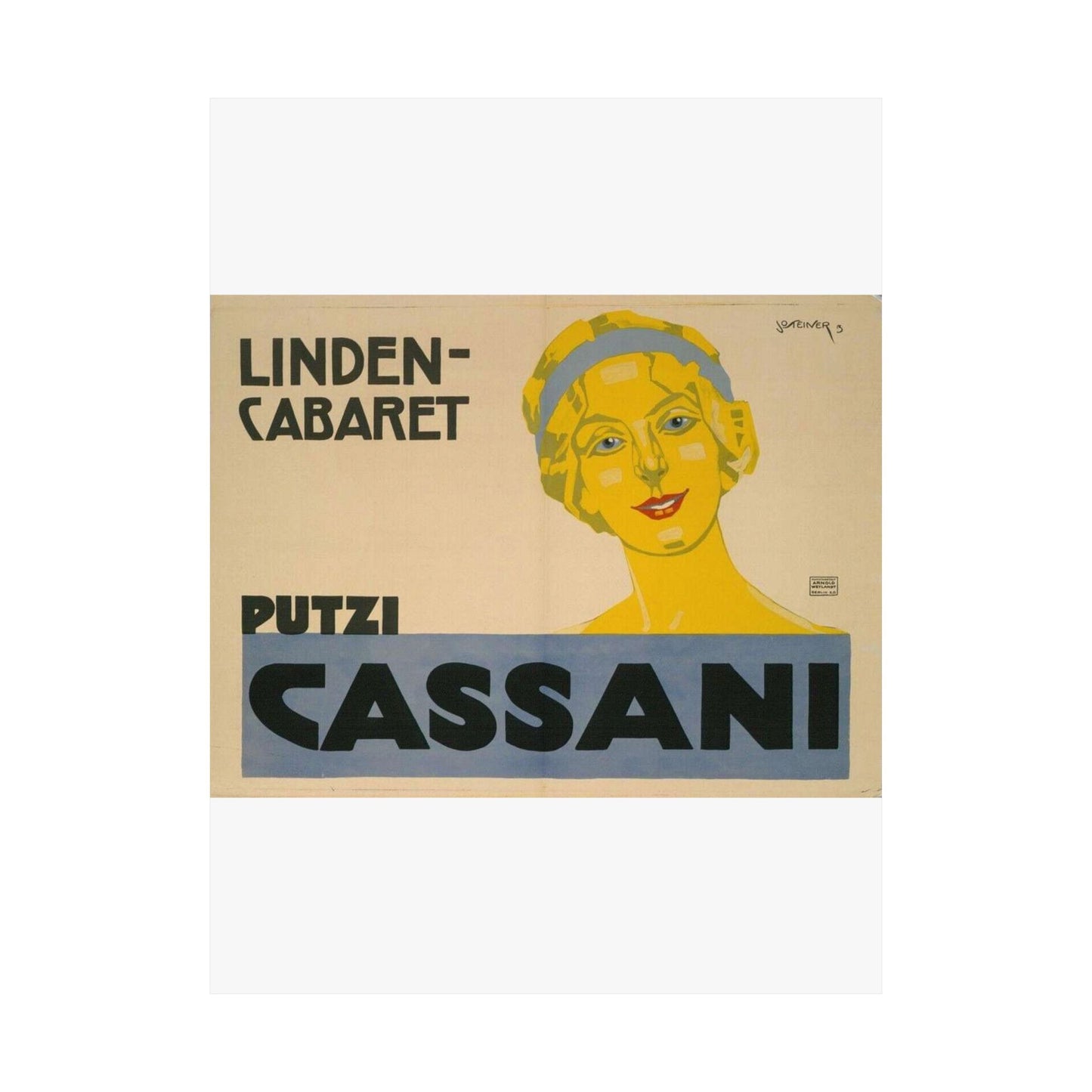 Putzi Cassani - Linden-Cabaret - Jo Steiner, 1913 High Quality Matte Wall Art Poster for Home, Office, Classroom