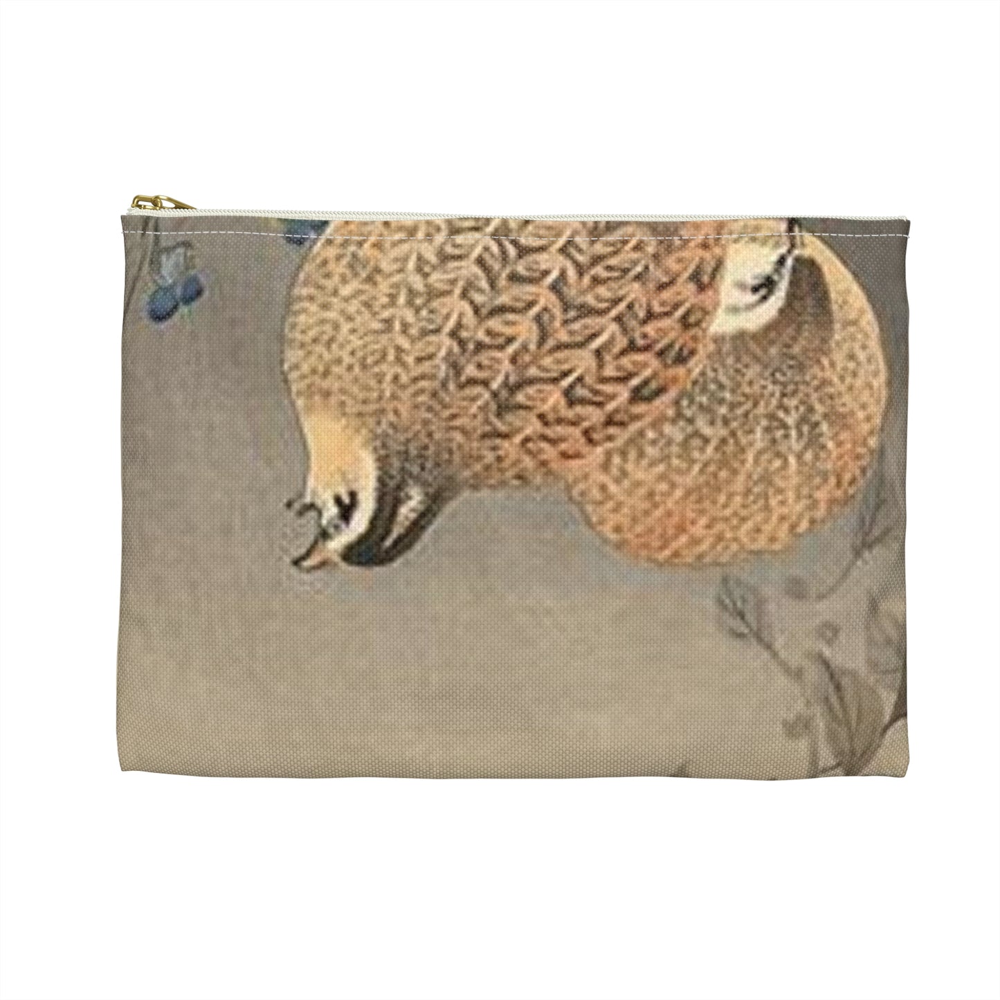 Koson - quails, Ohara Koson Large Organizer Pouch with Black Zipper