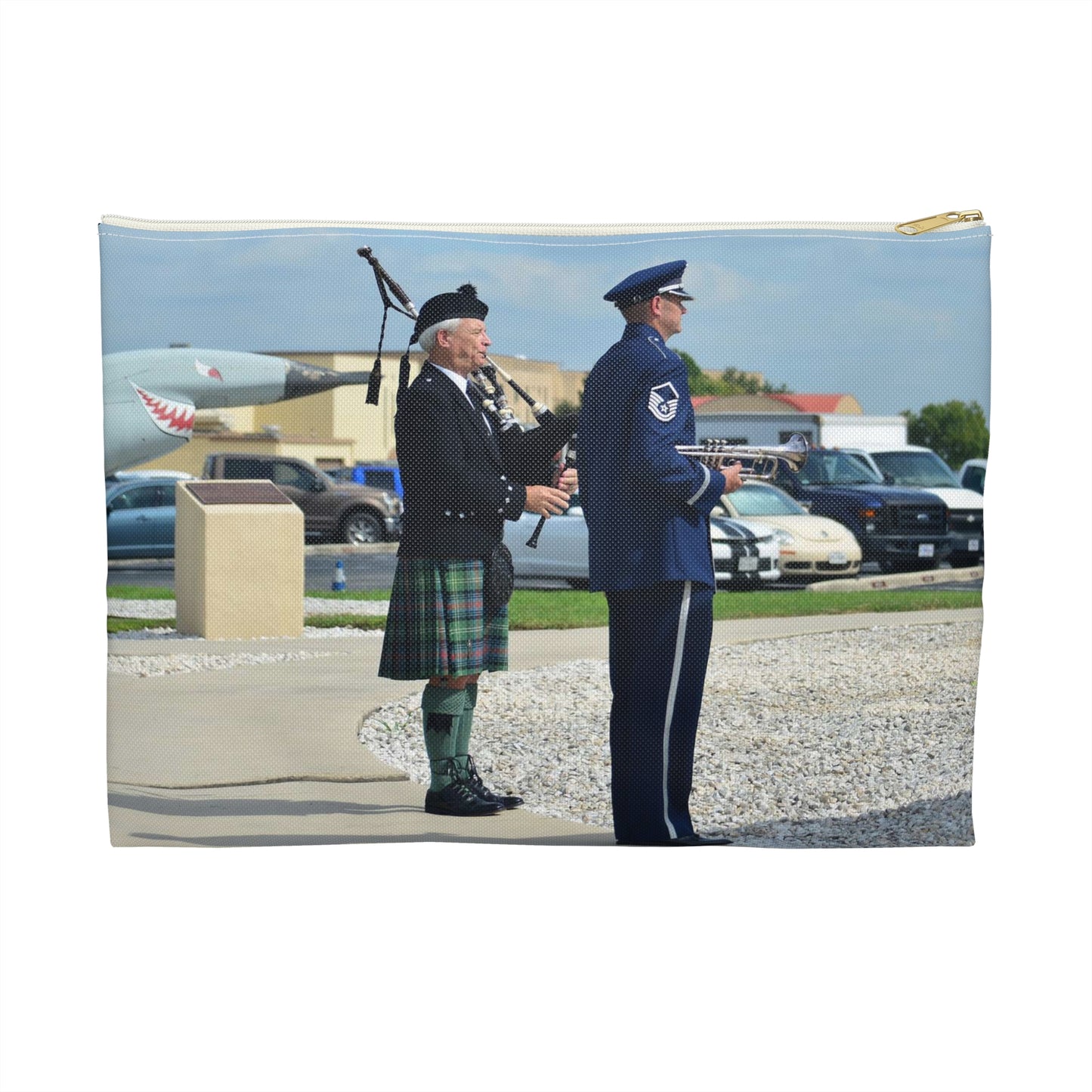 During the Twenty-Fifth Air Force Remembrance Ceremony Large Organizer Pouch with Black Zipper
