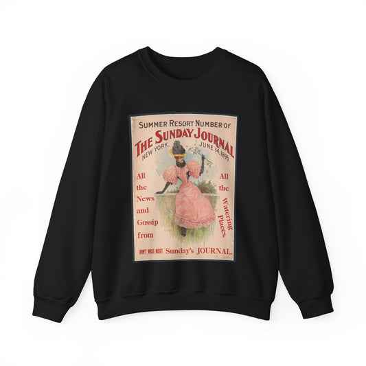 Summer resort number of The Sunday Journal, New York, June 14, 1896 ... Archie Gunn Black Heavy Blend Adult Crew Neck SweatShirt